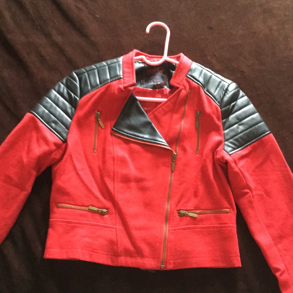 Red with black coat